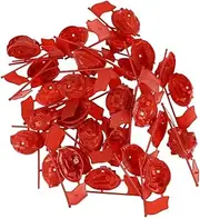 CIYODO 60pcs Red Flag Model Mini Flags for Table Display Collector's Toy Educational Decorations