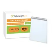 7000 Pcs #DVD 7.25"x9.75" Poly Bubble Mailers Padded Shipping Mailing Envelopes