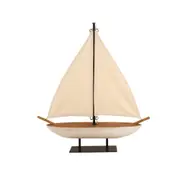 Maine & Crawford Henderix 58x53cm Wood Boat Model Standing Home Decor White