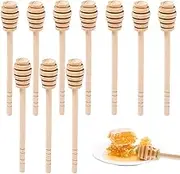 Hsrag 10 Pcs Wooden Honey Mixing Stirrer, 6 Inch Durable Honey Dipper Sticks Honey Spoon