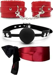 Fluffy Handcuffs Adjustable Silicone Mouth Ball Fetish Toys