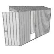 Build-a-Shed 0.8 x 3 x 2m Single Hinged Door Shed with Single Sliding Side Door - Zinc