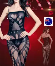Fetish Foreplay Fish NET Sexy Open crotch Night Lingerie Bodysuit Body Stockings