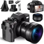 4K Ultra HD 48MP Vlogging Digital Camera with Wide Angle Lens, Digital Zoom 16X