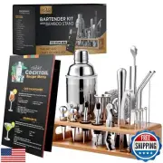 TEAVAS Mixology Bartender Kit with Japanese Jigger and Bamboo Stand - 25 Piec