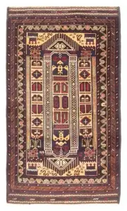 Vintage Hand-Knotted Area Rug 2'9" x 4'10" Traditional Wool Carpet