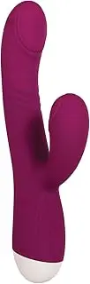 Evolved Double Tap - Burgundy Red 22.2 cm USB Rechargeable Rabbit Vibrator