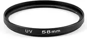 Ruilogod Digital Camera 58mm Multi Coated Protector Ultra-Violet UV Lens Filter Black