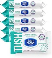 Nice 'N Clean SecureFLUSH Adult Wet Wipes (42 Count - 6 Packs) | Moist Toilet Tissue with Moisturizing Aloe & Vitamin E | New, Improved 0% Alcohol Formula