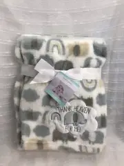 Baby Gear Thank Heaven for Me Elephant Fleece Blanket Security Lovey Cloud 30x40