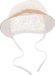 [LIFKOME] Girl Bonnet Handmade Beanie for Toddlers Newborn Sun Hat Breathable Material Flower Design