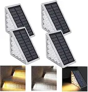 Curb Appeal, Curb Appeal Lights, Instant Curb Appeal Solar Lights, Triangle Solar Step Lights, Curb Appeal Front Porch, Ip67 Waterproof Outdoor Solar Sensor Lights (4pcs,White)