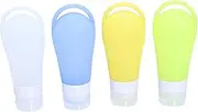 VICASKY 4PCS Refillable Silicone Travel Bottles Multi Purpose Lotion Dispensers for Shampoo Body Wash and Cosmetics Leakproof and Lightweight Toiletry for Easy Packing