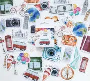 Scrapbooking Planner Diary Craft Stickers World Travel Gift Bag Box Seal 46pcs