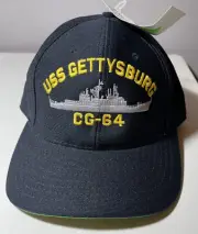 USS Gettysburg CG-64 Snapback Baseball Cap Hat Made In USA Eagle Crest
