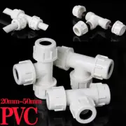 PVC Tee Water Pipe Quick Connector Adapter Pressure Fitting Aquariums 20mm-50mm