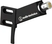 Audio Technica AT-HS4BK Universal Headshell with Finger Lift 1/2" Mount for 4-Pin Tonearms Aluminum Includes Mounting Screws (Angled for Strait Tonearms) (Black)