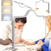 2024 Half Moon Light for Nail Desk, Foldable Nail Tech Light,3000K‑6000K Lash Desk Lamp, 0-100% Brightness Tattoo Lighting Lamp, nail desk lamp for Makeup, Spa, Salon,White