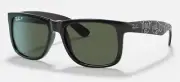RAY BAN RB4165 Justin Mickey D20 DISNEY Sunglasses Black / Green Lenses