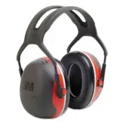 3M� PELTOR X3A Over-the-Head Earmuffs, 28 dB NRR, Black/Red, 10/Ctn