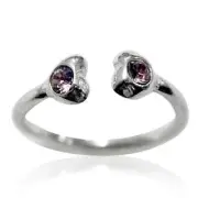 NEW Sterling Silver Toe Ring Rose Pink Bling