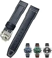 [KAVJU] 21mm 20mm Cowhide Leather Watchband Fit for IWC Pilot's Watches Portugieser Bracelets Blue Watch Strap Accessories Men tool