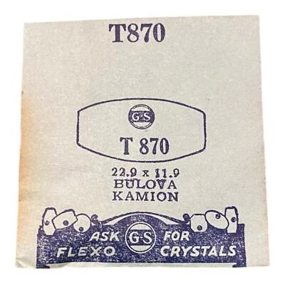 Germanow-Simon Mach (GS) T870 Watch Crystal 22.9x11.9 NOS Part Flexo Bulova