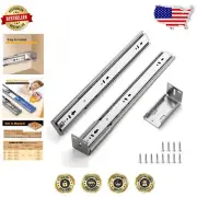 Durable 12-Inch Side Mount Soft-Close Drawer Slides - 5 Pairs Stainless Steel