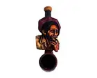 Red Hat Bob Handmade Tobacco Smoking Mini Hand Pipe Marley Rasta Reggae Jamaican