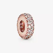 New Authentic Pandora Rose ™ Clear Sparkle Spacer Charm 781359CZ Free Shipping