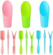 DACUAN 12 pcs PVC Succulent Soil Scoop,Succulent Care Plastic Kit, Colorful Mini Garden Tool Set for Flower Succulent Planting,Transplanting,Weeding
