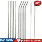 8pcs Metal Drinking Straws BPA Free Drinking Straws Set for Smoothies Tumblers ~