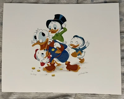 DuckTales Scrooge and His Nephews JJ Harrison Art Print Poster Disney Huey Mondo