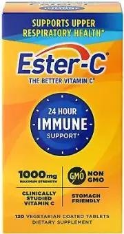 Ester-C Vitamin C 1000 Mg Coated Tablets, 120 Count, Immune System Booster, Stom