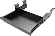 Beiyier Under Desk Sliding Drawer for Office Desk or Table, Pull-out Storage Organizer for Sit-Stand Workstation with High Crosspiece under Desktop (Black)
