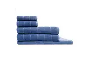 5pc Sheraton Luxury Maison Subway Towel Pack Set Home 100% Cotton River Blue