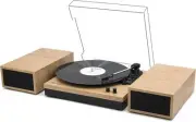 LP&No.1 Vinyl Record Player Stereo Bookshelf Speakers 3-Spd Belt-Drive Bluetooth