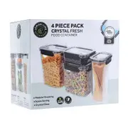 4pc Lemon And Lime Clear Crystal Fresh Air-Tight Food/Pasta Storage Containers