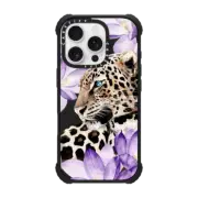 iPhone 16 Pro Ultra Impact Case MagSafe Compatible Leopard with crocuses