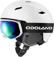 Odoland Snow Ski Helmet and Goggles Set, for Kids and Adult Sports Helmet and Protective Glasses - Shockproof/Windproof Protective Gear for Skiing, Snowboarding, Motorcycle Cycling and Snowmobile