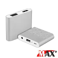 在飛比找Yahoo奇摩購物中心優惠-MAX+ 蘋果 安卓 通用轉HDMI/VGA雙視頻MHL影音