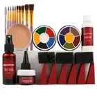 Colorful Face Paint with Fake Blood Liquid Latex Brushes Halloween Makeup Kit