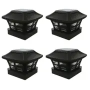 4X Solar Post Lights Outdoor Post Solar Lights LED Bulb Fence Post Lights8042