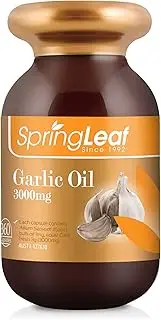 Spring Leaf Garlic Oil 3000mg 360cap - Immune System Support - Maintain Blood Pleasure & Blood Vessel Health - Relieve Cold & Flu Symptom - Easy to Swallow