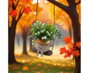 Succulent Swing Planter Resin Crafts Creative Home Decorations Garden Patio Decoration-Mushroom