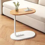 Coffee Table, Sofa Side, Bedside Table, Student Dormitory, Laptop Desk, Living Room, Bedroom, Balcony Table A80 (D Wood+White)