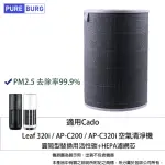 【PUREBURG】適用日本CADO LEAF 320I AP-C200 AP-C320I空氣清淨機 副廠除臭活性碳HEPA濾網FL-C200