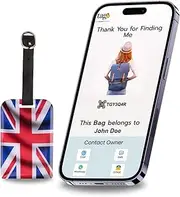 [Pack 1] tag8 UK Flag Smart Bag tag |Trendy Luggage tag ID Identification Fashionable Digital Name tag | Airline Compliant, SITA World Tracer Code Enabled | Travel Gift idea, Collectible