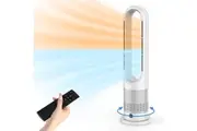 YOPOWER Bladeless Fan, 2 In 1 Electric Tower Fan Heater Combo, White