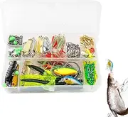 Fishing Lure Set with 97.97 Pieces Bass Lures Freshwater 3D Eyes Bass Lure Kit Fishing Lure and Artificial Bait Fishing Lure | Fishing Lure Hard Bait Artificial Fishing Lure with Storage Box for Sea